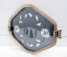 Grande vassoio a specchio e vetro di Murano anni '30