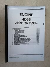 Manuale Officina Motore Mitsubishi 4D56 2.5 Diesel Pajero / L200 / Service 