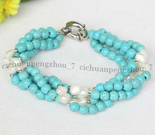 Bracciale fili 6mm - bracciale, turchese