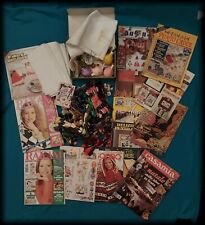 Punto croce Lotto Stock matassine + riviste + tela