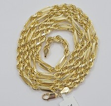 Collana catena corda Milano oro massiccio 10 kt 26" 4,5 mm uomo oro giallo 10 kt, VERO