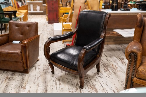 Poltrona pelle nera - poltrona,