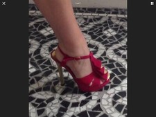 Sandali donna velluto rosa