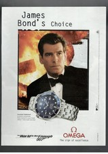 OMEGA Pubblicità 1999 OROLOGIO SEAMASTER JAMES BOND OO7 PIERCE BROSNAN  1 pagina