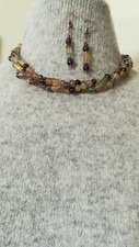Collana fili fluorite giallo - fluorite,