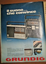 PUBBLICITA GRUNDIG RADIO anni 70 advertising werbung