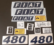 KIT ADESIVI DECALCOMANIE FIAT 480 COLORE BLU PER TRATTORI AGRICOLI GOMMATI