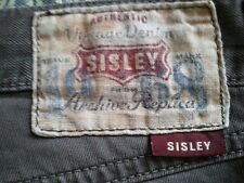 SISLEY pantaloni uomo cotone marrone VINTAGE Sisley slim fit man brown trousers 