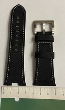 CINTURINO PER OROLOGIO MONDIA BOLIDE MI 78 0787 PELLE TELA NERO FIBBIA ACCIAIO