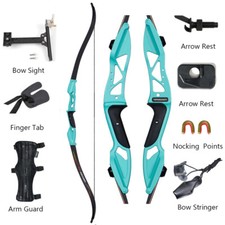 TOPARCHERY 56" Tiro con l'arco Takedown arco ricurvo 18-50 libbre kit pratica caccia all'aperto