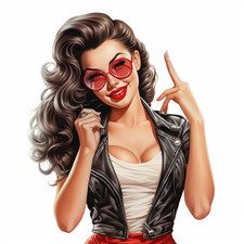 6 adesivi auto sticker pin up