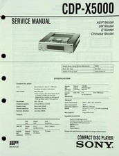 Service manual sony cdp x5000 - sony, cdp-x5000