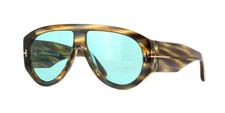 Occhiali da sole Tom Ford Bronson FT 1044 a righe marrone/blu