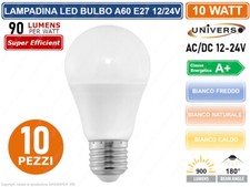 KIT 10 LAMPADINE LED E27 AC/DC
