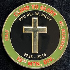 Moneta sfida relativa cappellano 10° divisione montagna