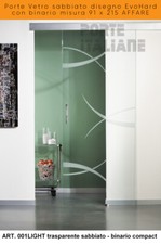 Porte Vetro sabbiato disegno EvoHard con binario misura 91 x 215 AFFARE