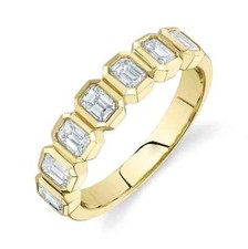 14K Oro Giallo Smeraldo Anello