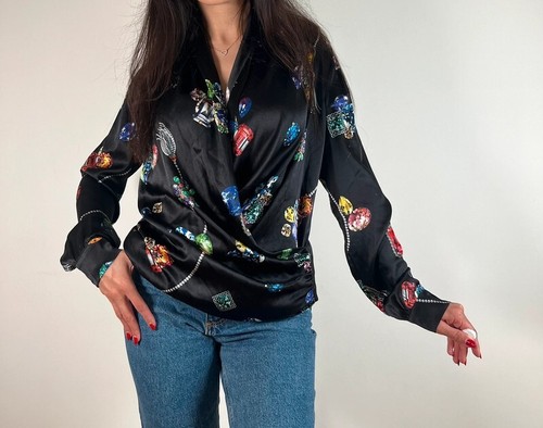 Camicia nera colorata luisa - nera,