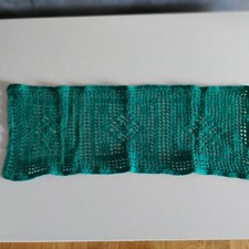 Mini Runner verde di cotone lavorazione a filet all'uncinetto vintage 