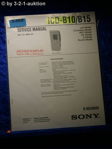 Manuale servizio sony icd - servizio,
