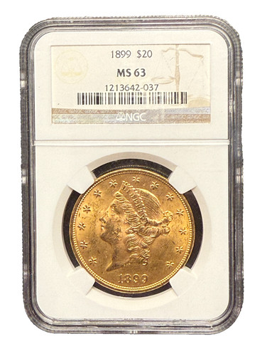 1899 oro 20 dollari ngc - us,