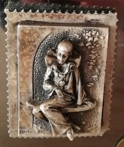 Francobollo argento quadro - argento,