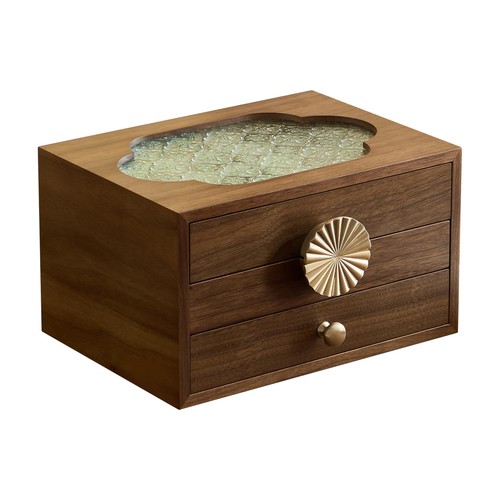 Walnut jewelry organizer with - organizer,