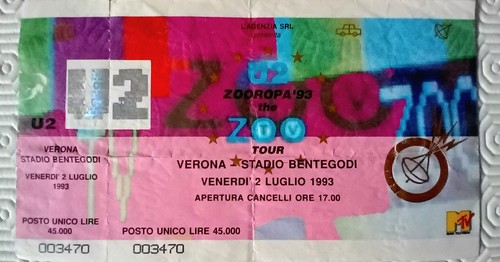 Biglietto zooropa - biglietto, u2-zooropa