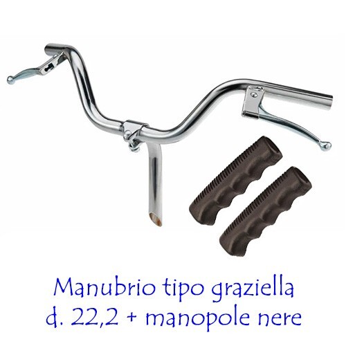 Manubrio cromato acciaio - manubrio, +