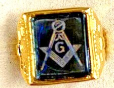 Massonico Anello Blu Scuro