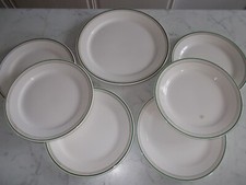 LOTTO SERVIZIO 7 PEZZI CERAMICA GALVANI PORDENONE RIGA VERDE ROSSA A MANO PIATTI