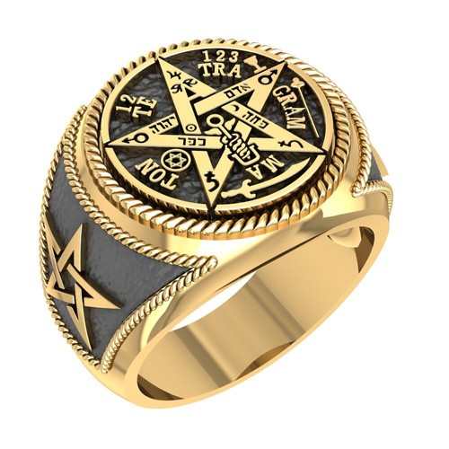 Anello tetragramma magico - anello,