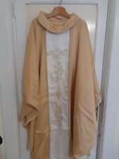 CASULA BIANCA IN LANA SETA ORO Made in Italy - nuova