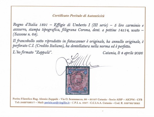 Francobolli regno 1891 - regno,
