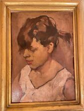 LAURENZIO LAURENZI, RITRATTO DI BAMBINA, ANNI VENTI, IN ELEGANTE CORNICE ORO