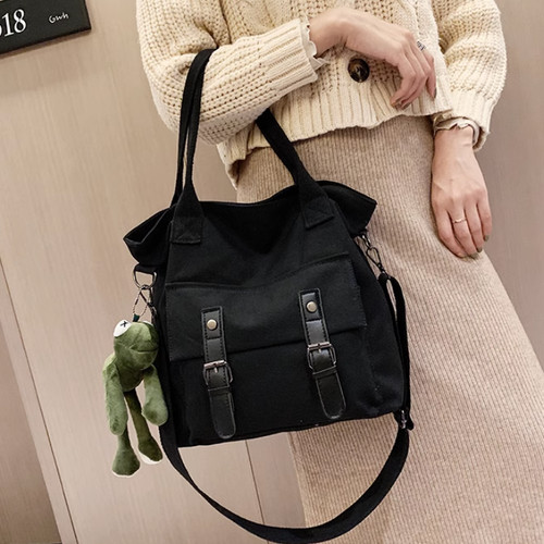 Borsa tracolla tela nera - a, in