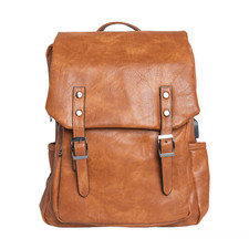 ZAINO UOMO PELLE GRANDE LAVORO VINTAGE MODA VIAGGIO PORTA PORTATILE PC IMBOTTITO