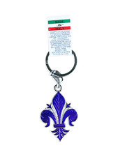 Portachiavi Anello catena con Simbolo Giglio Firenze. Souvenir Made in Italy.