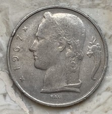 Moneta 5 Franchi 1967 Belgio 