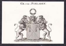 Stemma Di Famiglia Wappen Incisione In Rame Genealogia Araldica 1820