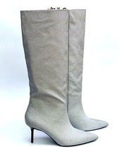 Stivali zara argento tacco - stivali,