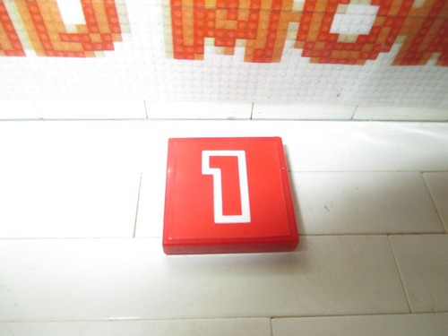 Lego tile 2x2 - number, 1