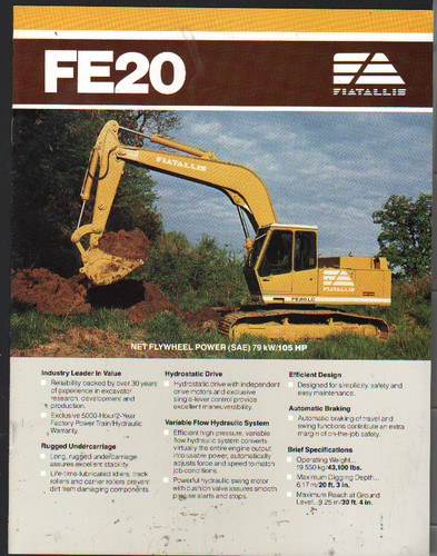 Foglietto brochure escavatore