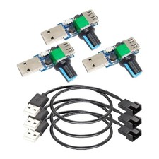 Regolatore di velocità ventola USB confezione da 3 con cavo 30 cm per ventole a