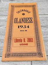 CALENDARIO OLANDESE ANNO 1934 XII LIBRERIA ZORZI UDINE DUCE MUSSOLINI FASCISMO