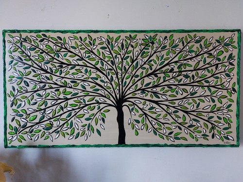Quadro dipinto mano albero - a,