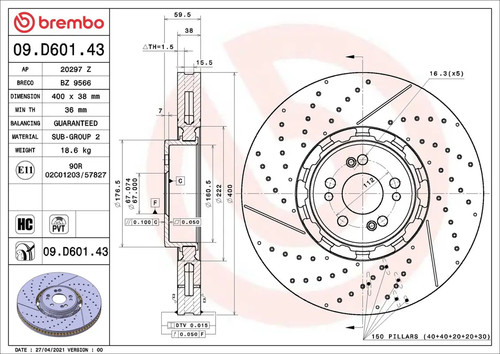 Disco freno anteriore - , brembo