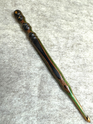 Gancio uncinetto filato legno - gancio,