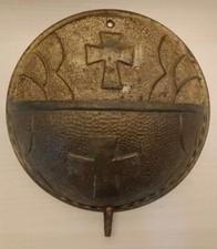 ACQUASANTIERA antica in bronzo