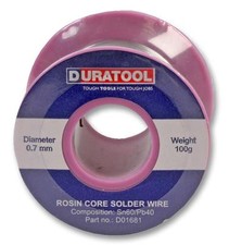  DURATOOL FILO SALDANTE SN60/PB40 0,7MM 100g basso punto di fusione ROSIN FLUX